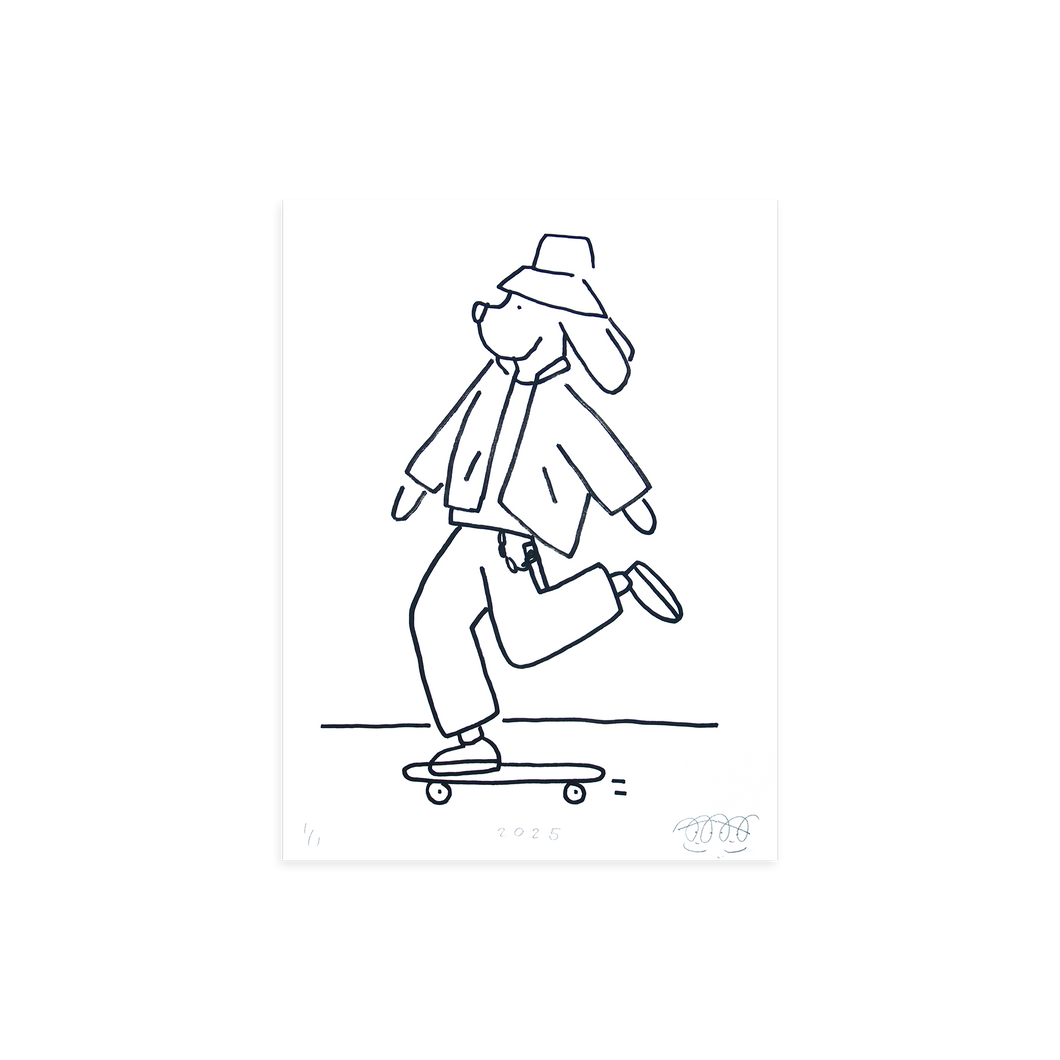 Skateboard dog