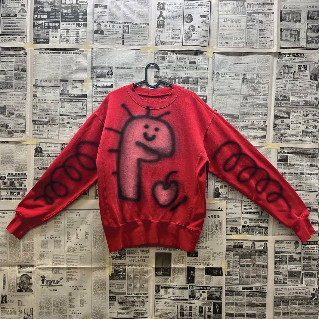 Worm sweatshirt - Large - Red